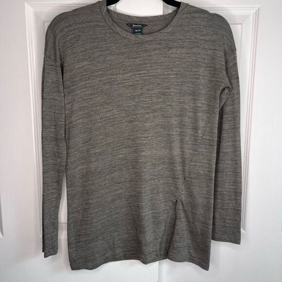 Roots Long Sleeved Slit Front T-shirt Size XS - Picture 1 of 5